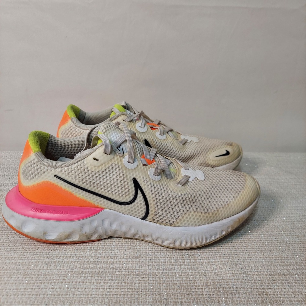 Nike Renew Run GS Summit White Orange‎ Pink CT1430-100 Kids Size 5.5Y Womens 7